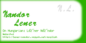 nandor lener business card